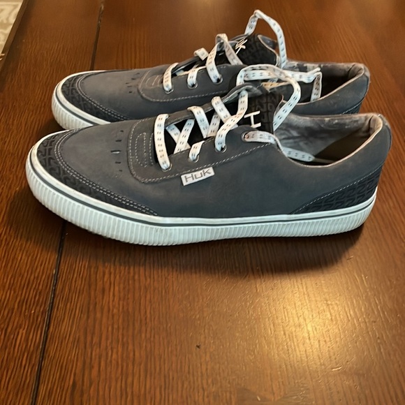 HUK Mens Mania Leather Shoes Sneakers Fishing Gray Suede Size 8.5 - Picture 5 of 8
